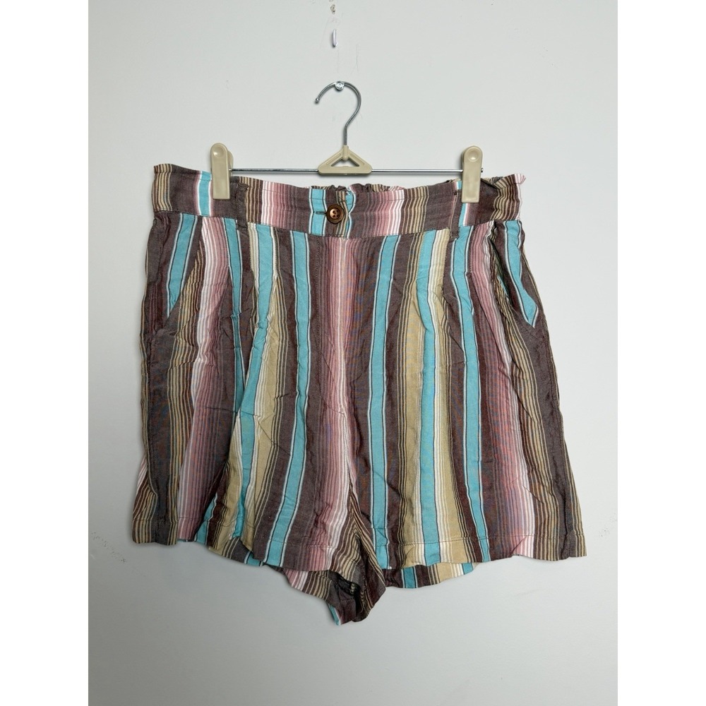 Ariat Women's High Waist‎ Striped Print Shorts Rayon- Multicolor Size Large